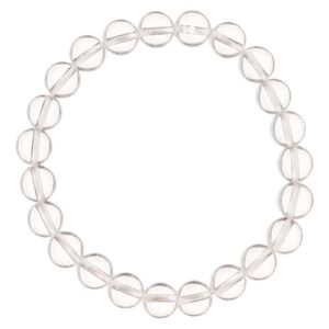Clear Quartz Bracelet for Women Men's Gifts - Protection Healing Crystal Bracelet - 8mm Gemstone Beaded Adjustable